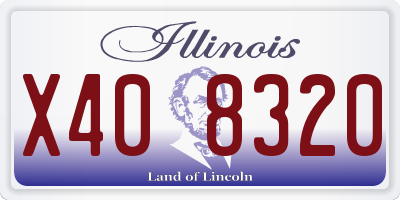 IL license plate X408320