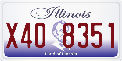 IL license plate X408351