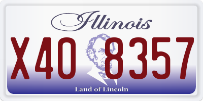 IL license plate X408357