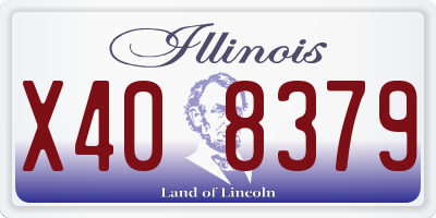 IL license plate X408379