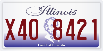 IL license plate X408421
