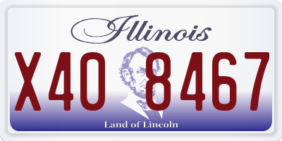 IL license plate X408467
