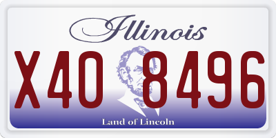 IL license plate X408496