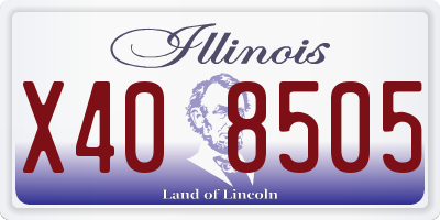 IL license plate X408505