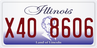 IL license plate X408606