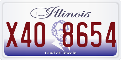 IL license plate X408654