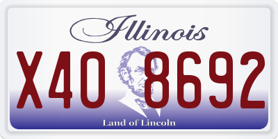 IL license plate X408692
