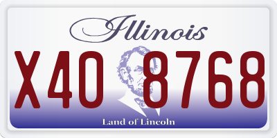 IL license plate X408768