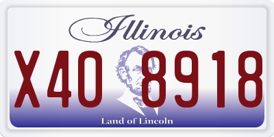 IL license plate X408918