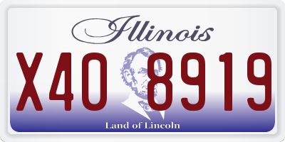 IL license plate X408919