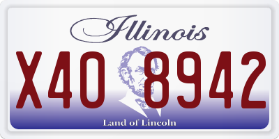 IL license plate X408942