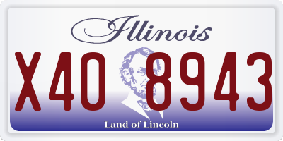 IL license plate X408943