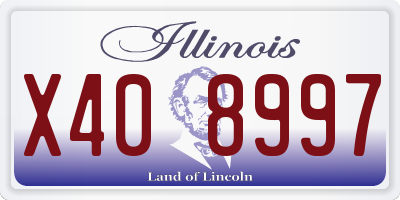 IL license plate X408997