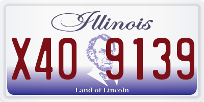 IL license plate X409139