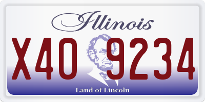 IL license plate X409234