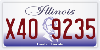 IL license plate X409235