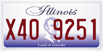 IL license plate X409251