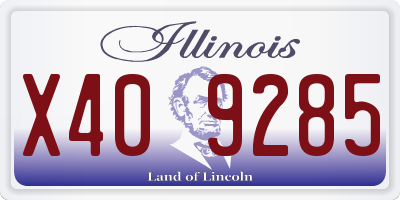 IL license plate X409285