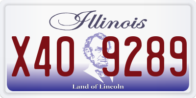 IL license plate X409289