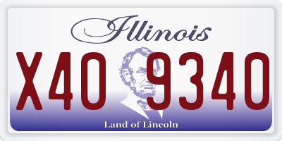 IL license plate X409340