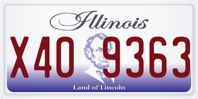 IL license plate X409363