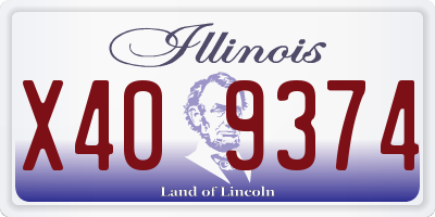 IL license plate X409374