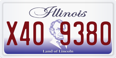 IL license plate X409380