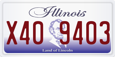 IL license plate X409403