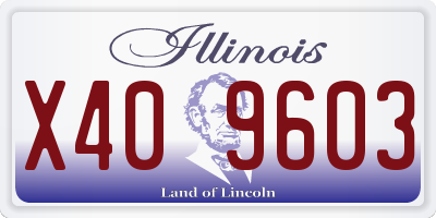 IL license plate X409603