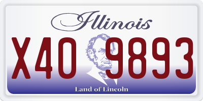 IL license plate X409893
