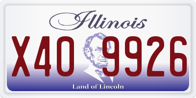 IL license plate X409926