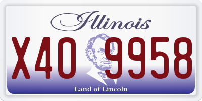IL license plate X409958