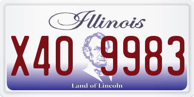 IL license plate X409983