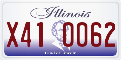 IL license plate X410062