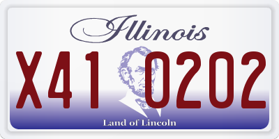 IL license plate X410202