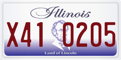 IL license plate X410205