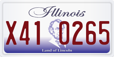 IL license plate X410265