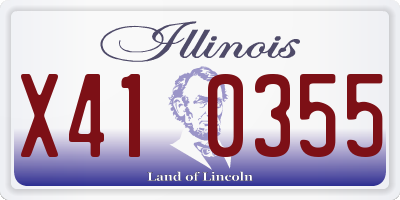 IL license plate X410355