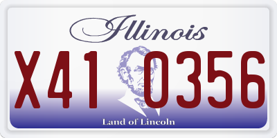 IL license plate X410356