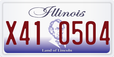 IL license plate X410504