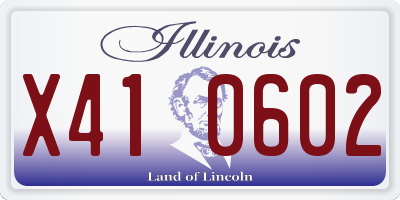 IL license plate X410602