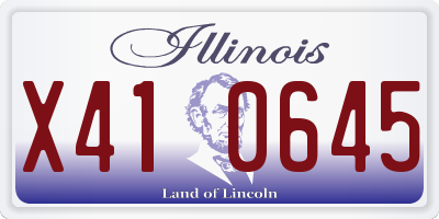 IL license plate X410645