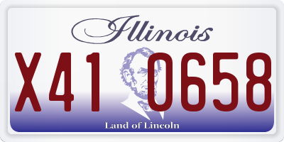 IL license plate X410658