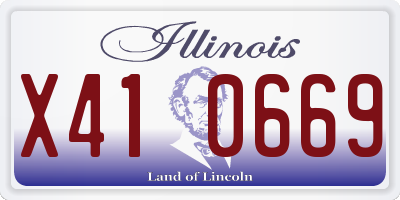 IL license plate X410669