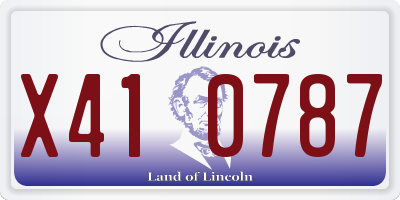 IL license plate X410787