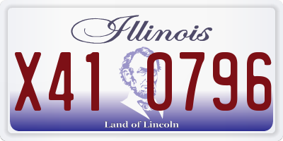 IL license plate X410796