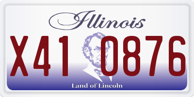 IL license plate X410876