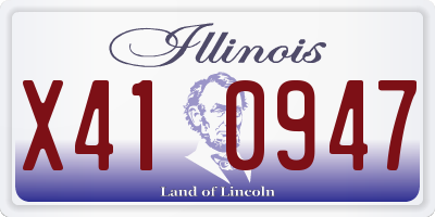 IL license plate X410947