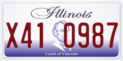 IL license plate X410987