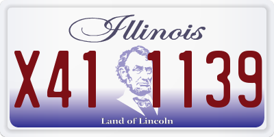 IL license plate X411139